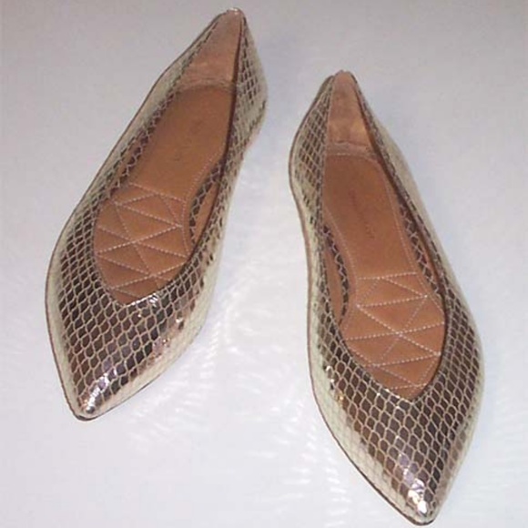 NEW ISABEL MARANT Plumy gold python print flat 37 - Picture 2 of 5